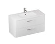 Britton Camberwell 2 Drawer Wall Hung Vanity Unit 1000mm - Frosted White - C100DDW