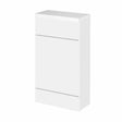 Hudson Reed Fusion compact modern gloss white WC unit with polymarble worktop, 500mm wide