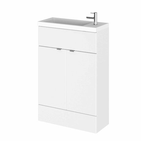 Hudson Reed Fusion Modern Compact Vanity Unit with Rectangular Basin 600mm Wide - Gloss White - CBI106