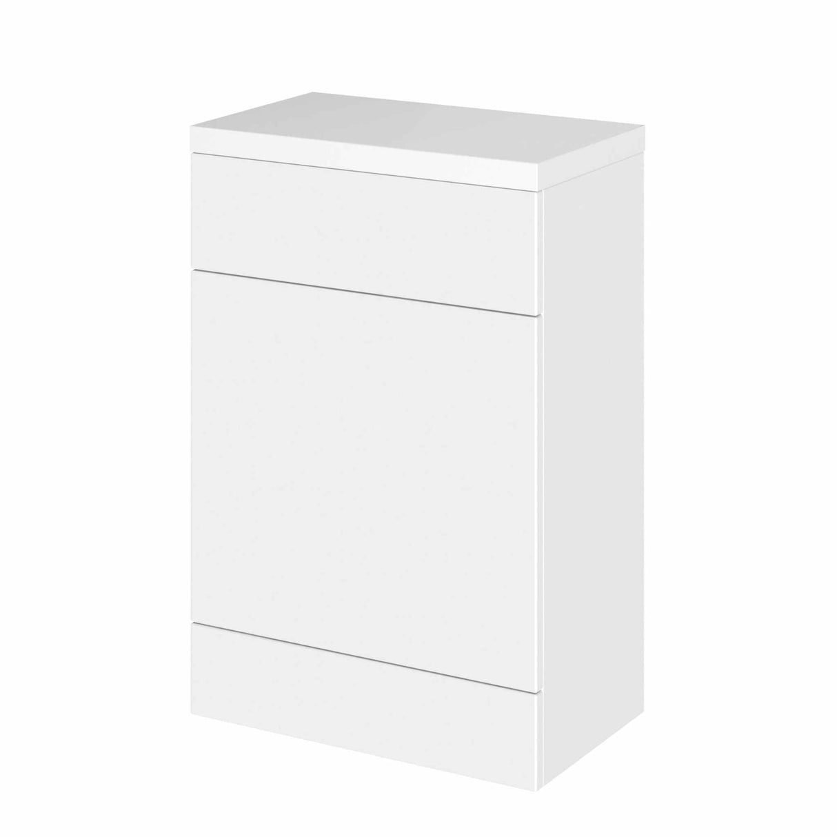 Hudson Reed Fusion Modern 600mm wide gloss white WC unit with durable polymarble worktop