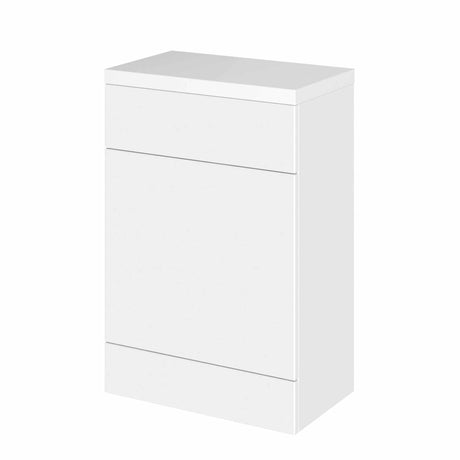 Hudson Reed Fusion Modern 600mm wide gloss white WC unit with durable polymarble worktop