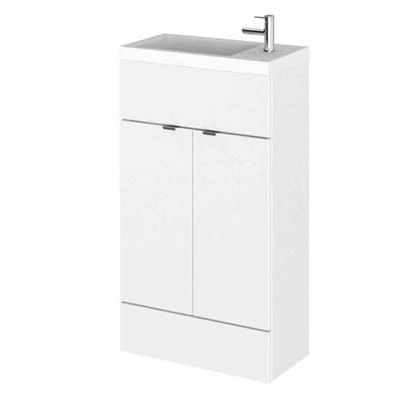 Hudson Reed Fusion Modern Compact Vanity Unit with Rectangular Basin 500mm Wide - Gloss White - CBI122
