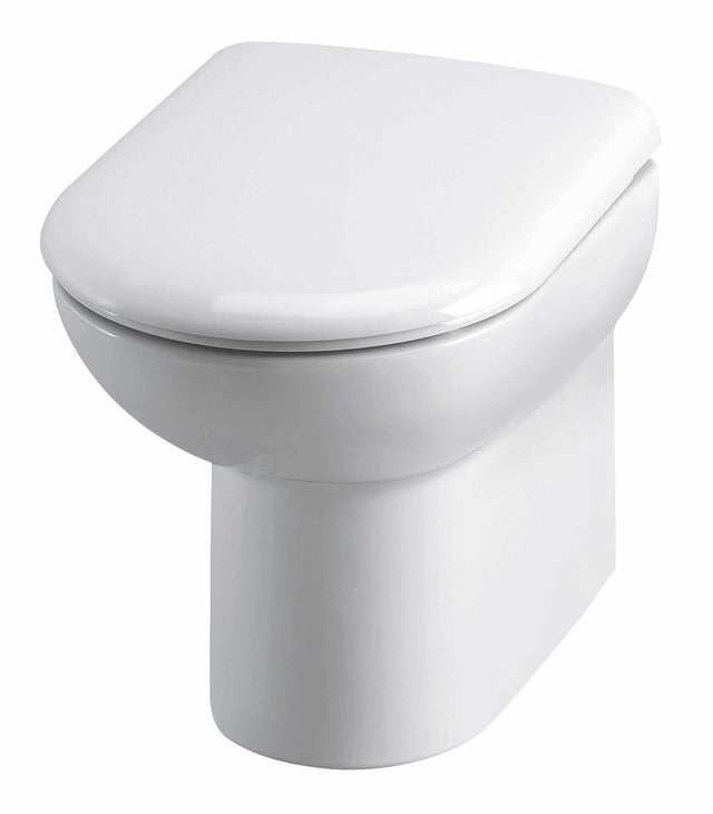 Hudson Reed Linton white back-to-wall toilet pan with soft close seat and 530mm projection