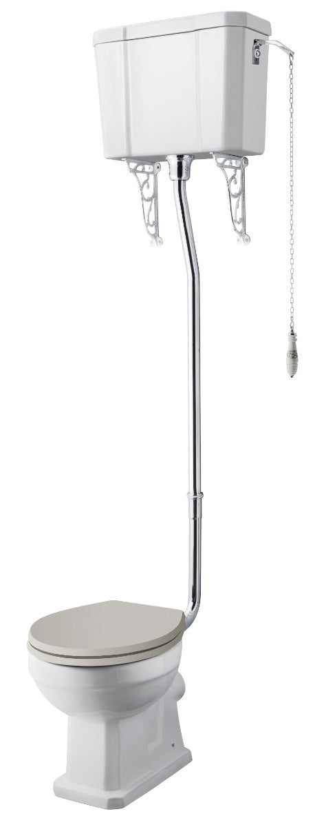 Launde Abbey Richmond High Level Pan with Cistern and Flush Pipe Kit - White