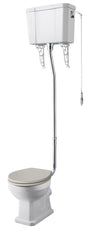 Launde Abbey Richmond Comfort Height High Level WC and Flush Pipe - White