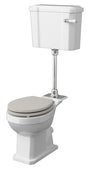 Launde Abbey Richmond Mid Level Pan Cistern and Flush Pipe Kit - White