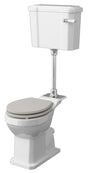 Launde Abbey Richmond Comfort Height Mid Level Pan with Cistern and Flush Pipe Kit - White