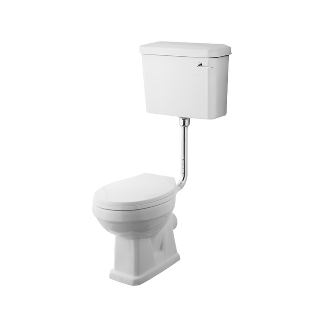 Nuie Carlton White Traditional Low Level Pan, Cistern & Flush Pipe Kit - CCT001