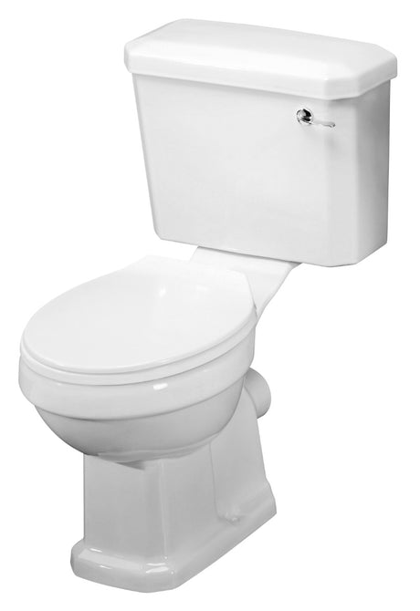 Launde Abbey Carlton Close Coupled Pan Cistern with Seat - White