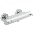 Vado Celsius 1/2" chrome exposed thermostatic shower valve wall mounted with rounded design and dual circular controls