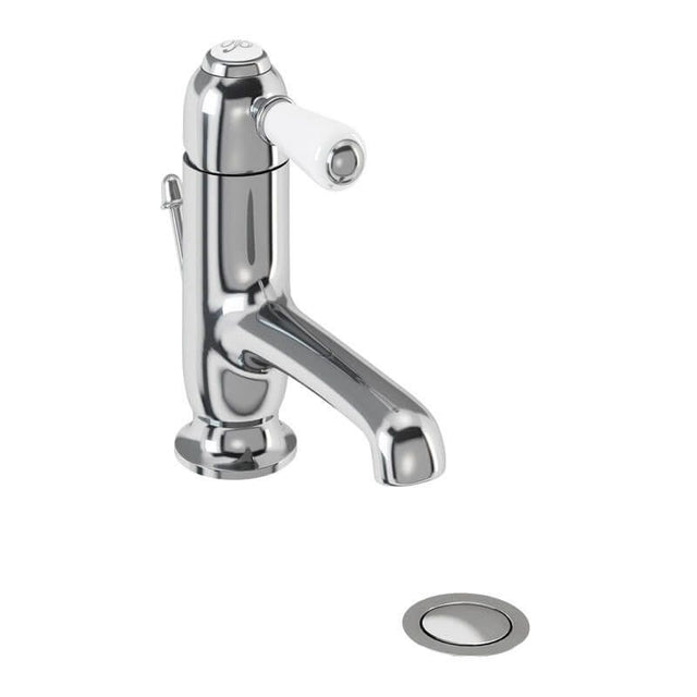 Burlington Chelsea Chrome Straight Spout Basin Mixer with Pop-Up Waste - CH20