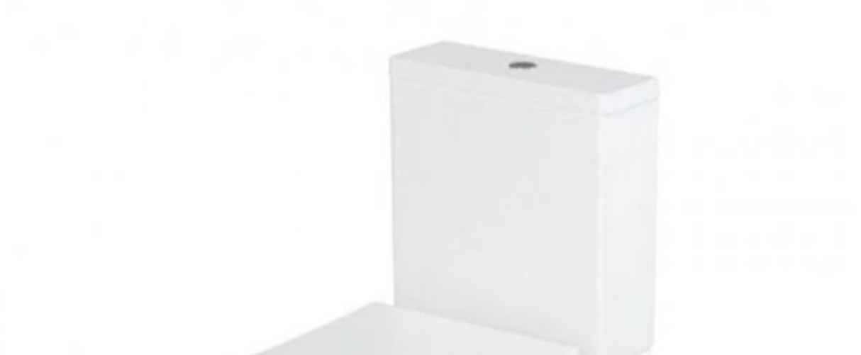 Britton Shoreditch Square white close coupled cistern with lid and dual flush fittings