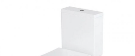 Britton Shoreditch Square white close coupled cistern with lid and dual flush fittings