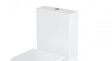 Britton Shoreditch round white vitreous china close coupled cistern with dual flush buttons and fittings