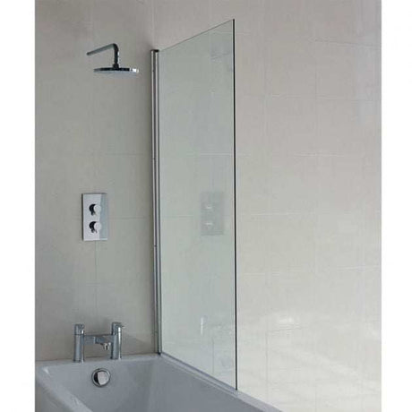 Cleargreen 6mm Glass hinged bath screen with aluminium profile and limescale-resistant coating for square baths
