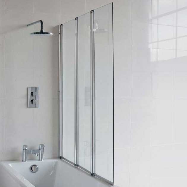 Cleargreen 6mm Glass three folding clear bath screen with aluminium frame installed on bathtub