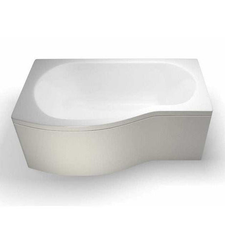 Cleargreen left handed Ecoround white shower bath with smooth Lucite acrylic finish and modern curved design