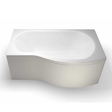 Cleargreen Right Handed Ecoround space-saving corner shower bath with curved Lucite acrylic design and robust composite base.