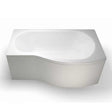 Cleargreen left handed Ecoround white acrylic shower bath 1700mm x 900mm with wide showering area and steel reinforced base