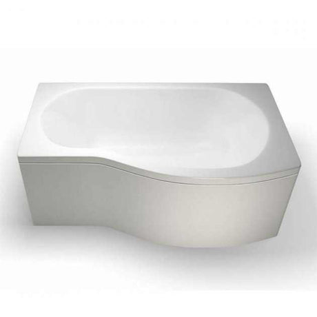 Cleargreen left handed Ecoround white acrylic shower bath 1700mm x 900mm with wide showering area and steel reinforced base