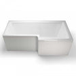 Cleargreen right handed Ecosquare white shower bath with squared edges and insulated Lucite acrylic construction