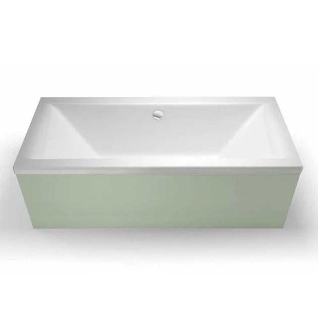 Cleargreen Double Ended Enviro rectangular white bath 1800mm with eco-friendly recycled baseboards and steel frame