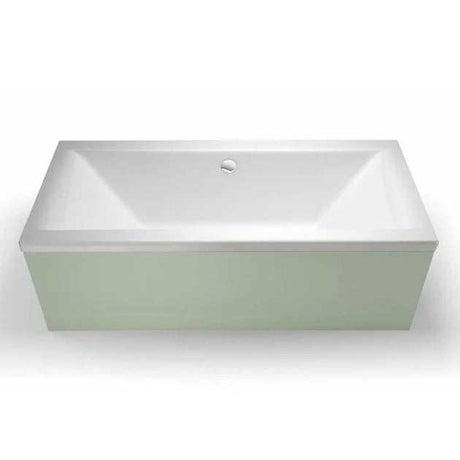Cleargreen Double Ended Enviro rectangular white bath 1800mm with eco-friendly recycled baseboards and steel frame