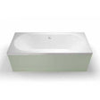 Cleargreen Double Ended Verde 1600mm x 750mm white rectangular bath with steel rod frame and Lucite Acrylic surface