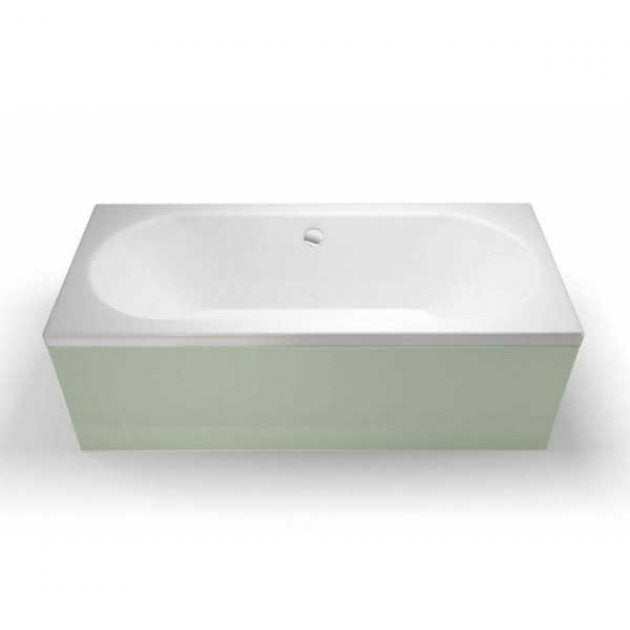 Cleargreen Double Ended Verde 1600mm x 750mm white rectangular bath with steel rod frame and Lucite Acrylic surface