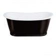 Clearwater Balthazar Freestanding double ended bath in black and white, 1675mm x 761mm, modern durable design