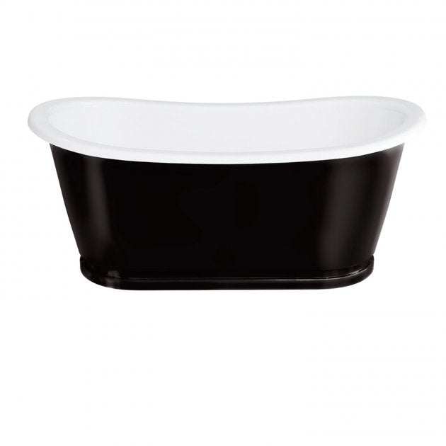 Clearwater Balthazar Freestanding double ended bath in black and white, 1675mm x 761mm, modern durable design
