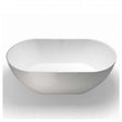 White Clearwater Clear Stone Formoso petite freestanding bath with smooth finish, 1500mm by 800mm, modern design for small bathrooms