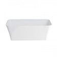 White Clearwater Clear Stone Palermo Grande freestanding bath with rectangular shape and rounded edges, 1790mm x 750mm