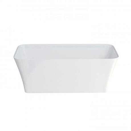 White Clearwater Clear Stone Palermo Grande freestanding bath with rectangular shape and rounded edges, 1790mm x 750mm
