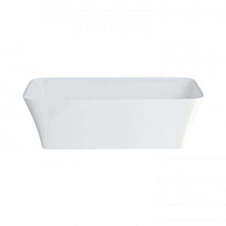 Clearwater Clear Stone Palermo Petite freestanding white bath with tapered sides and glossy finish, 1524mm length x 750mm wide