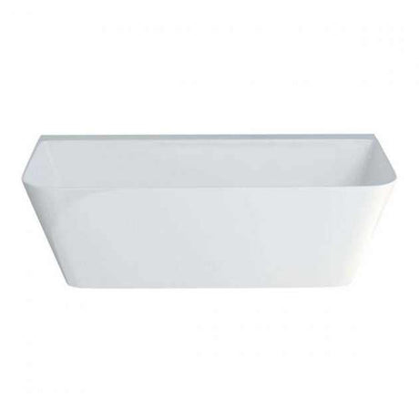 Clearwater Clear Stone Patinato white petite freestanding bath with smooth rim and rounded corners, 1524mm long and 800mm wide