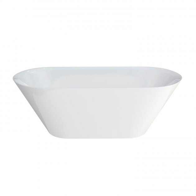 Clearwater Clear Stone white freestanding bath with curved design and smooth edge rim, 1690mm length by 700mm wide