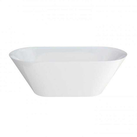Clearwater Clear Stone white freestanding bath with curved design and smooth edge rim, 1690mm length by 700mm wide