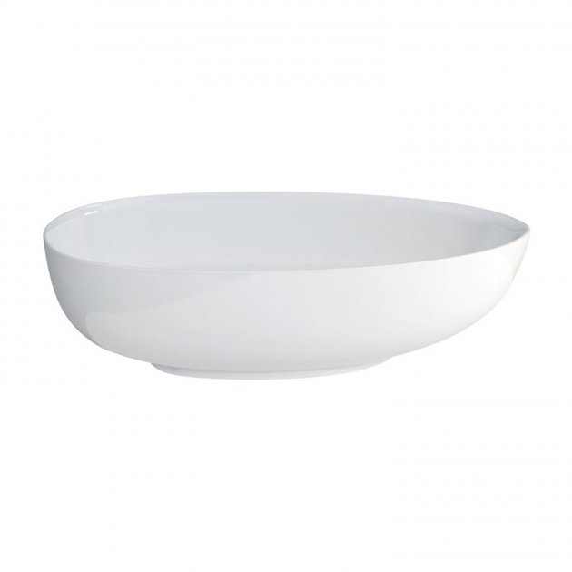 Clearwater Clear Stone teardrop-shaped freestanding white bath 1910mm length x 820mm wide