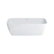 Clearwater Natural Stone Vicenza freestanding white stone bath, 1790mm length, 750mm wide, double-ended design with built-in overflow.