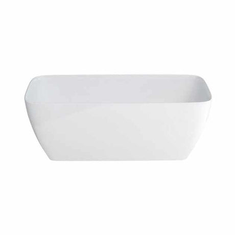 Clearwater Clear Stone Vicenza petite freestanding white bath with rectangular shape and smooth finish