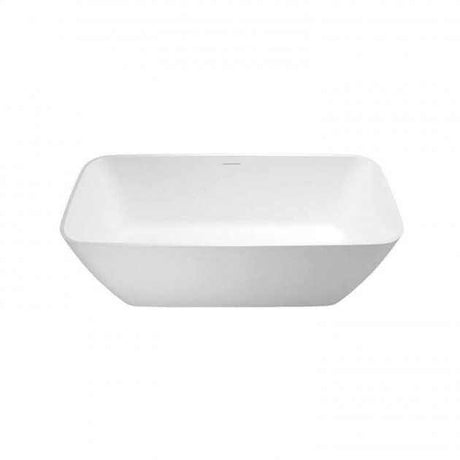 Clearwater Natural Stone Vicenza Piccolo freestanding white bath with compact design and gloss finish