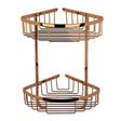 Launde Abbey Victrion Double Corner Shower Basket - Copper - TAP 'N' SHOWER