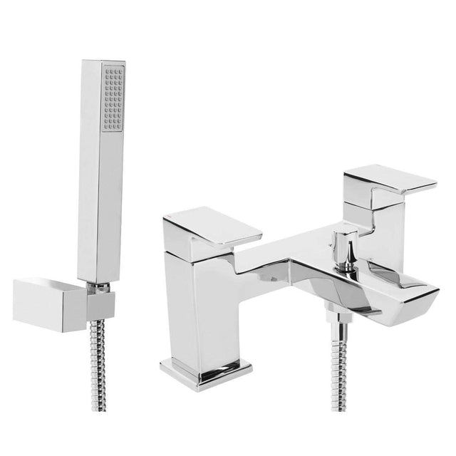 Bristan Cobalt Modern chrome bath shower mixer tap with handheld shower and separate hot and cold controls