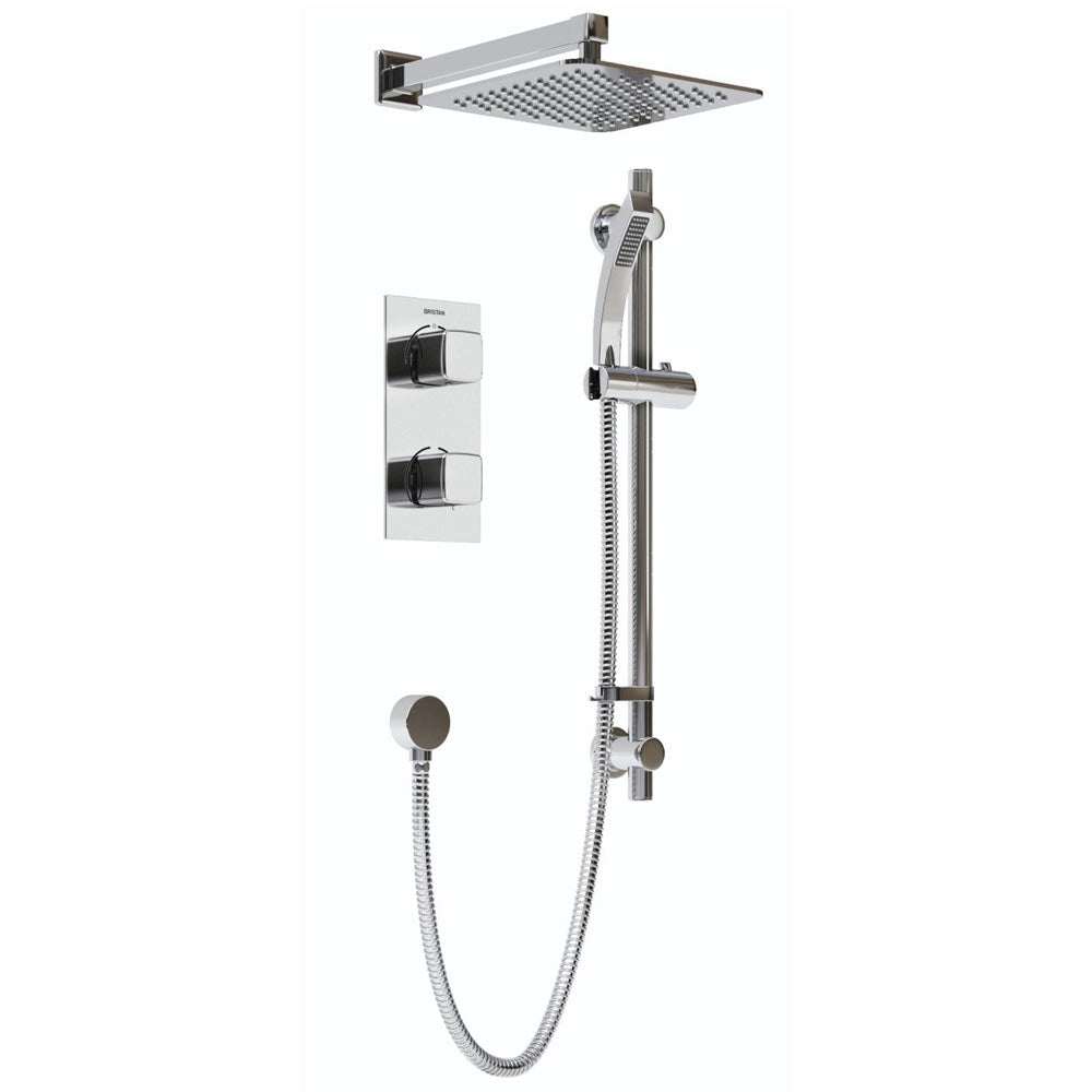 Bristan Cobalt Dual Concealed Fixed Head Mixer Shower with Shower Kit - Chrome - COBALT SHWR PK
