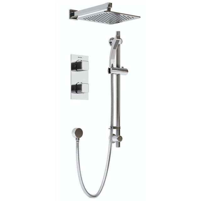 Bristan Cobalt Dual Concealed Fixed Head Mixer Shower with Shower Kit - Chrome - COBALT SHWR PK
