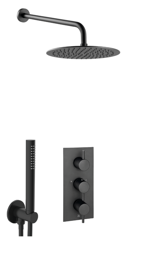 JTP Vos Shower Combination 2 Outlet - Matt Black - COM075