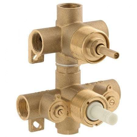Vado concealed part for two outlet thermostatic shower valve with bleed valve, brass construction