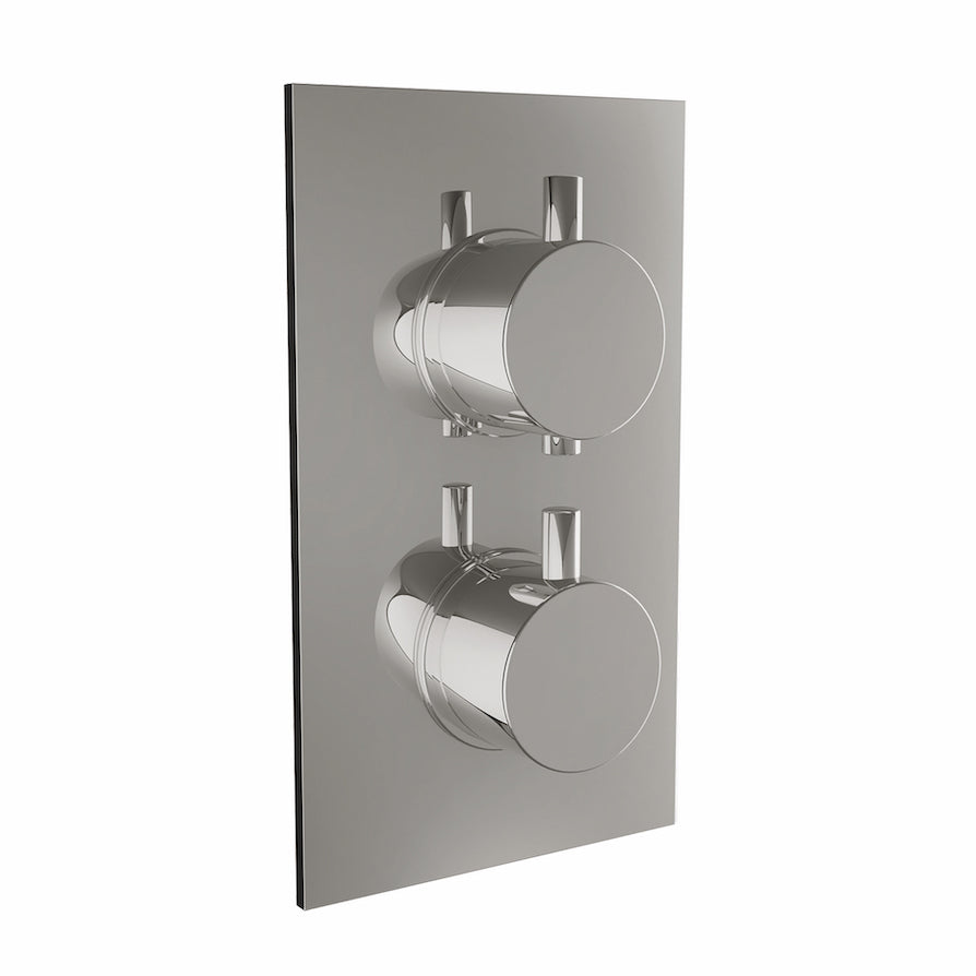 Scudo Twin Round Handle 2 Outlet Concealed Shower Valve - CONCEALED006