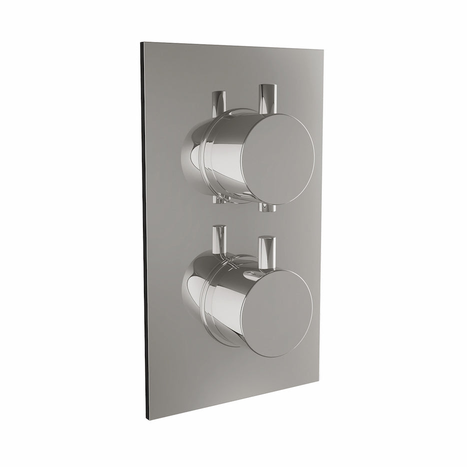 Scudo Twin Round Handle Concealed Shower Valve - Chrome - CONCEALED002